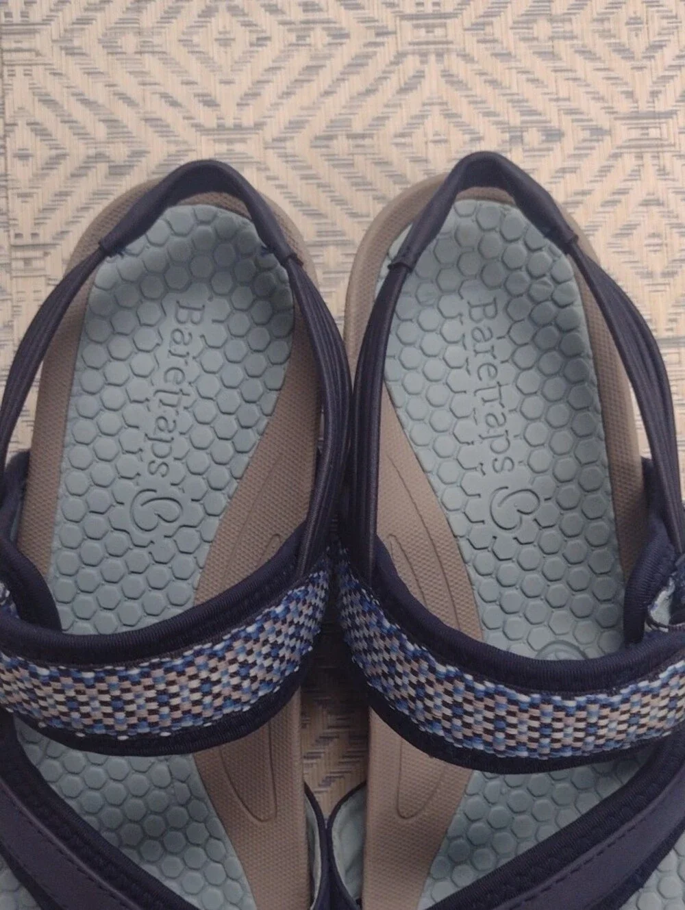 BareTraps Navy and Light Blue Women's Strappy Comfort Sandals